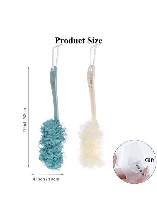Yisella Back Brush Long Handle for Shower Sponges for Women,Back Shower Scrubber Loofah On A Stick Lufa with Long Handle - Image 2