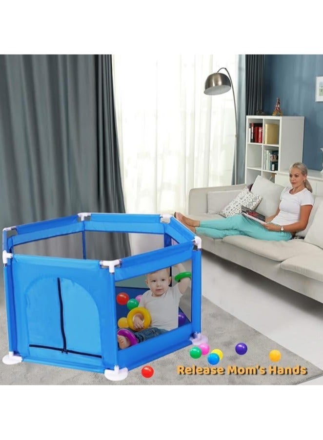 توي بوكس حوض سباحة للأطفال الرضع على شكل سياج سداسي الشكل، حوض سباحة على شكل كرة محيطية للأطفال، زحف آمن للرضع، (الكرات غير متضمنة) - Image 1