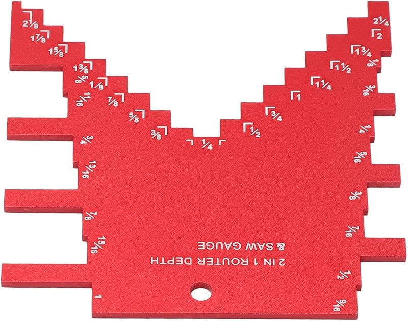 2 في 1 من سبائك الألومنيوم جهاز توجيه ومنشار طاولة مع علامات محفورة بدقة أداة النجارة الحمراء - Image 5