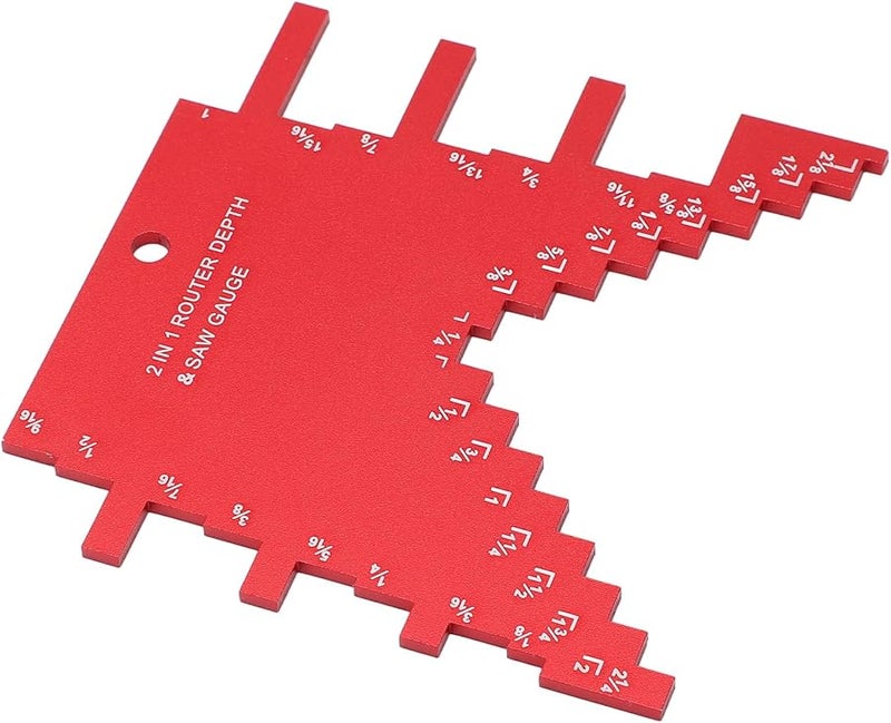 2 في 1 من سبائك الألومنيوم جهاز توجيه ومنشار طاولة مع علامات محفورة بدقة أداة النجارة الحمراء - Image 4