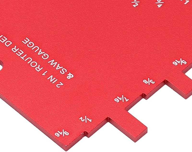 2 في 1 من سبائك الألومنيوم جهاز توجيه ومنشار طاولة مع علامات محفورة بدقة أداة النجارة الحمراء - Image 3