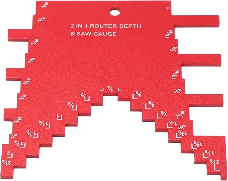 2 في 1 من سبائك الألومنيوم جهاز توجيه ومنشار طاولة مع علامات محفورة بدقة أداة النجارة الحمراء - Image 2