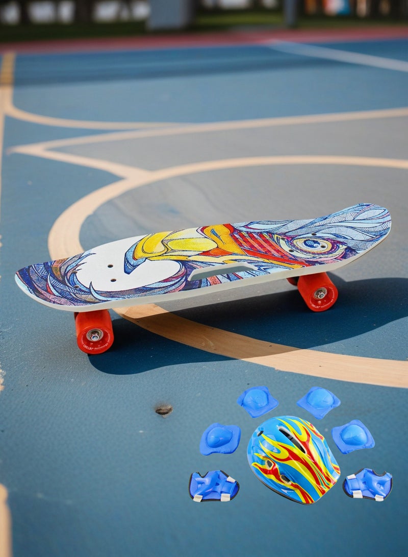 إيزي فيتشور لوح تزلج EASY FUTURE Penny Board للأطفال من سن 6 إلى 12 عامًا - لوح تزلج قصير كامل Cruiser Board للشباب والمراهقين والمبتدئين بما في ذلك مجموعة معدات الحماية الكاملة - Image 5