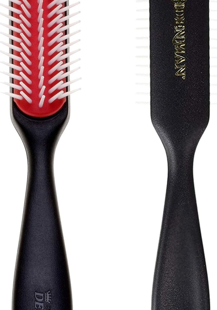 Denman Small Styling Brush with Long Handle and Nylon Bristles - Image 1