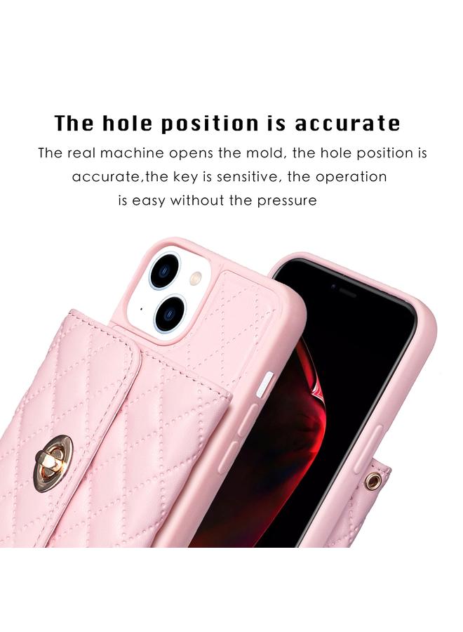 زبون جراب لهاتف iPhone 13 بمشبك معدني أفقي ومحفظة جلدية على شكل معين - Image 3