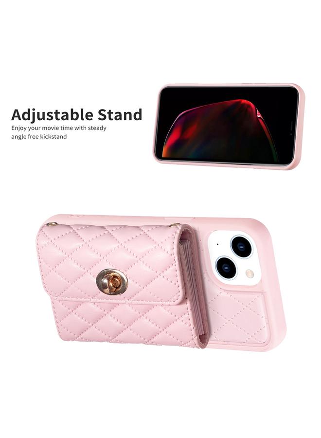 زبون جراب لهاتف iPhone 13 بمشبك معدني أفقي ومحفظة جلدية على شكل معين - Image 5