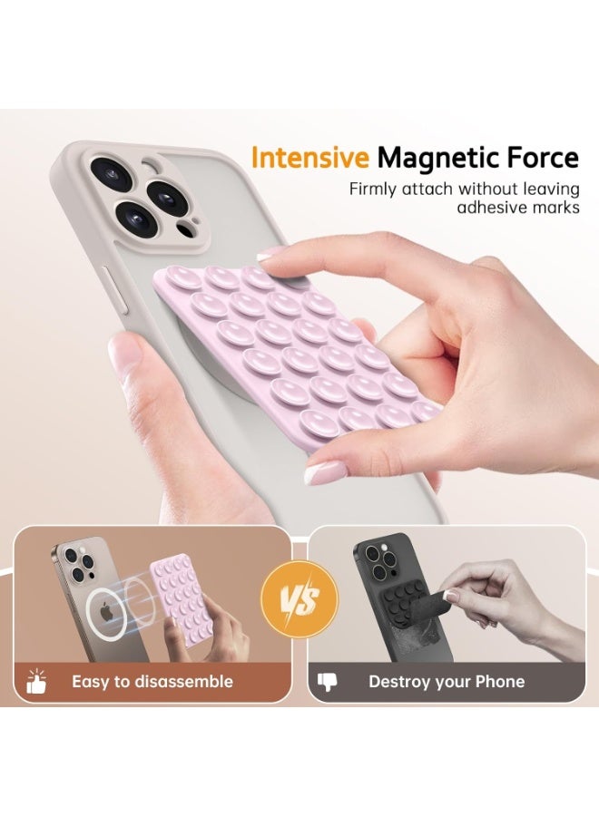 Magnetic Suction Cup Phone Mount for MagSafe Case, Removable Silicone Sticky Grip for iPhone 12/13/14/15/16, Hands-Free Selfies and Videos for TikTok & Instagram Influencer/Creator - Image 2