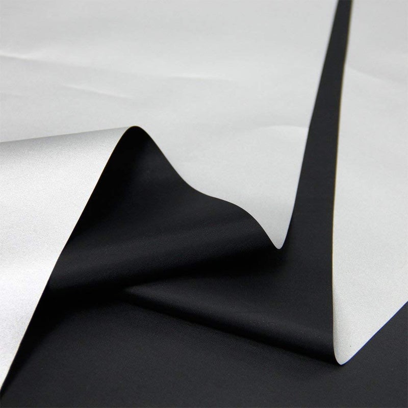 Blackout Drapery Shade Fabric Black and Silver 100 Percent Shading Light Waterproof Sunshade Cloth Light Weight 3Yards