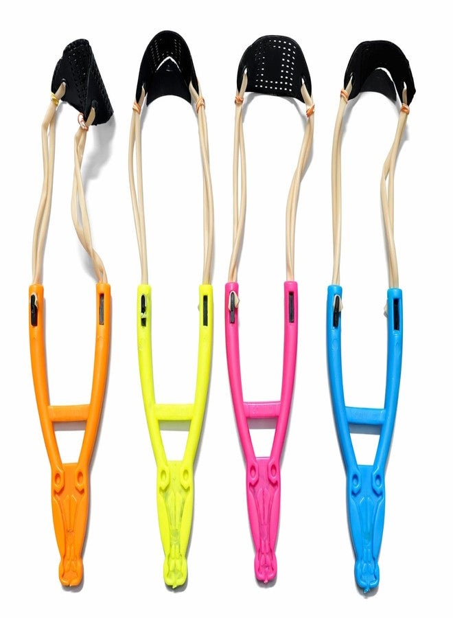Kids Plastic Slingshot Toy with Elastic Rubber Bands, Multicolor Outdoor Catapult Shooting Toy, 4 Pieces, Ages 4 and Up - Image 1