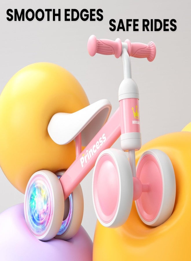 Bekilole Light Up Wheel Baby Balance Bike | 1 Year Old Girl Gifts & 1st Birthday Gift | Ride on Toys for One Year Old Girls, Toddler Walker, Princess Pink - Image 3