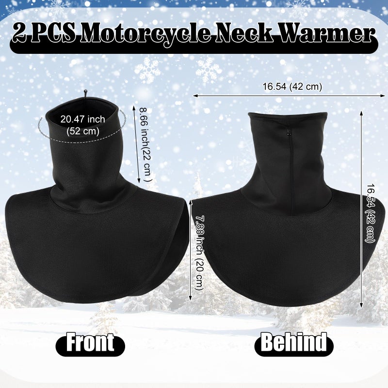 JaGely 2 PCS Motorcycle Neck Warmer Black Motorcycle Half Face Mask Ski Mask Neck Gaiter Winter Face Cover Scarf Windproof Neck Warmer for Men Women Cycling Skiing Fishing Hiking - Image 2