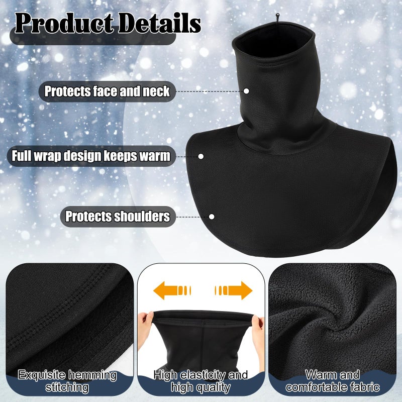 JaGely 2 PCS Motorcycle Neck Warmer Black Motorcycle Half Face Mask Ski Mask Neck Gaiter Winter Face Cover Scarf Windproof Neck Warmer for Men Women Cycling Skiing Fishing Hiking - Image 3