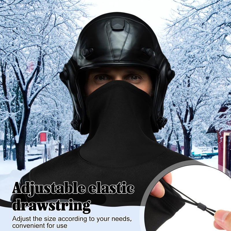 JaGely 2 PCS Motorcycle Neck Warmer Black Motorcycle Half Face Mask Ski Mask Neck Gaiter Winter Face Cover Scarf Windproof Neck Warmer for Men Women Cycling Skiing Fishing Hiking - Image 5