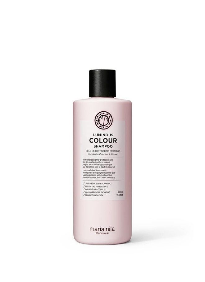 Maria Nila Luminous Color Shampoo, 11.8 Fl Oz / 350 ml, Reduces Color Loss from Washing, Pomegranate Counteracts Dehydration, 100% Vegan & Sulfate/Paraben free  - Image 1