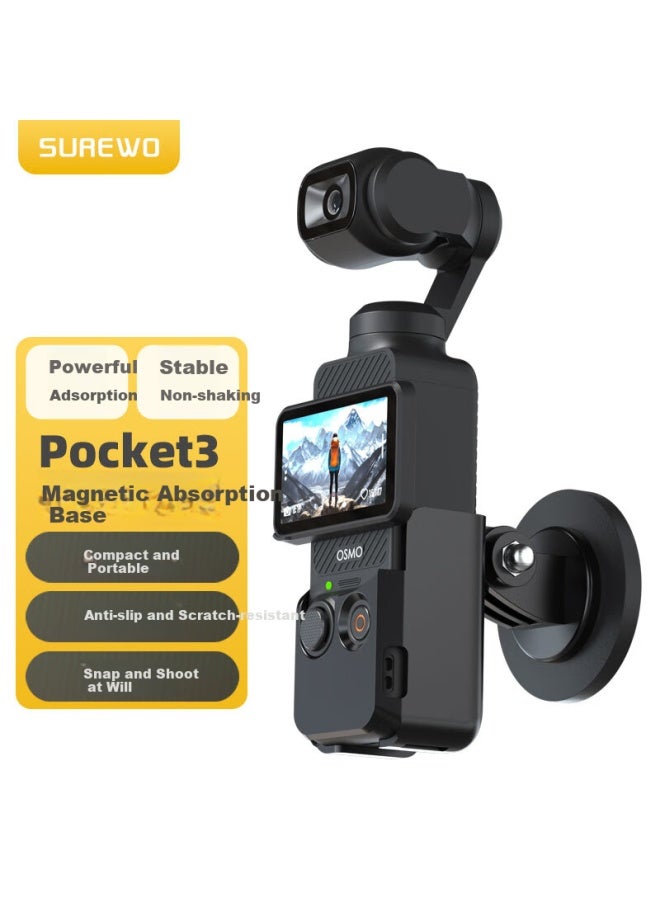 Surewo Magnetic Fixed Base For Dji Pocket 3, Osmo Pocket 3 Expansion Stand, Desktop Gimbal Camera Mount, Action Camera Accessory - Image 1