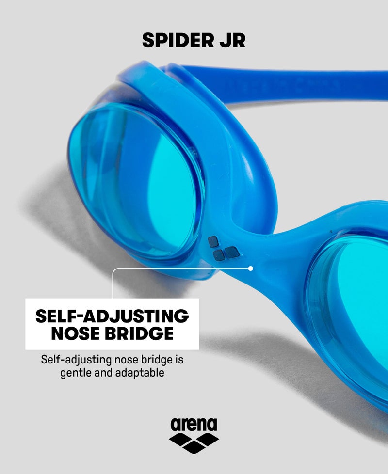 Arena Unisex Youth Spider Junior Swim Goggles Girls and Boys Ages 6 to 12 Anti-Fog Mirror Lens Easy to Adjust Strap No Leak, Blue/Blue/Yellow - Image 5