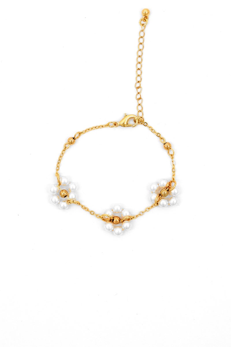 Caracol Women Fashionable Small Beaded Bracelet, Gold  - Image 3