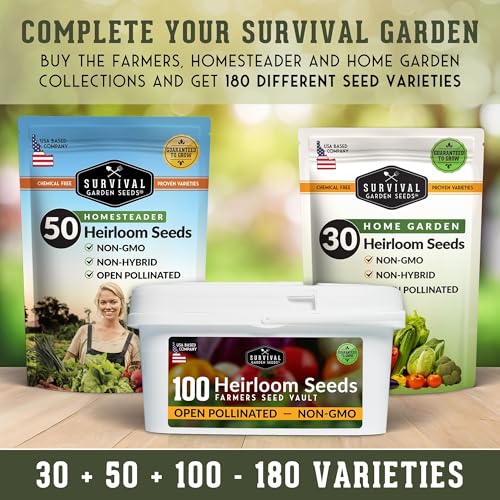SURVIVAL GARDEN SEEDS Survival Seed Vault Kit – 100 Packs of Heirloom Vegetable Seeds for Planting – Non-GMO Vegetables, Fruits, Herbs – Farmer Kit to Grow Food for Long-Term Emergency Storage – Survival Garden Seeds - Image 5