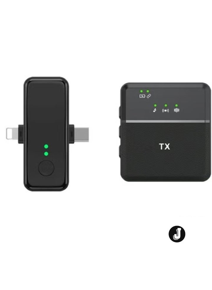 JAJEEK 3-in-1 Lavalier 2.4G Wireless Noise Reduction Mic with Dual Transmitter + Receiver for iPhone, Type-C Smartphones & More - Image 1