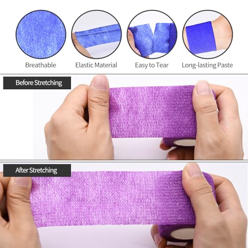 Ruby Q 2" Self Adhesive Bandage Wraps, 12pcs Vet Wraps, Skin Color, 5 Yard Self Adherent Wraps for Sports, Wrist, Ankle and Swelling - Image 5