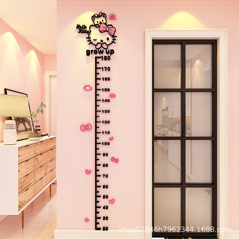 One-Piece Delivery Height Stickers Children Acrylic 3D Wall Stickers Baby Room Measuring Instrument Cartoon Removable - Image 1