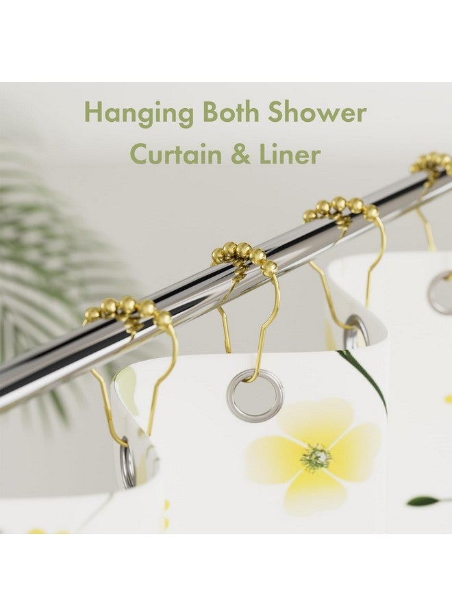 Amazer Gold Shower Curtain Hooks, Amazer Shower Curtain Rings Hooks, 12 Pcs Stainless Steel Shower Hooks for Shower Curtain, Rust Proof Shower Curtain Hooks, Shower Hooks for Curtain Bathroom  - Image 2