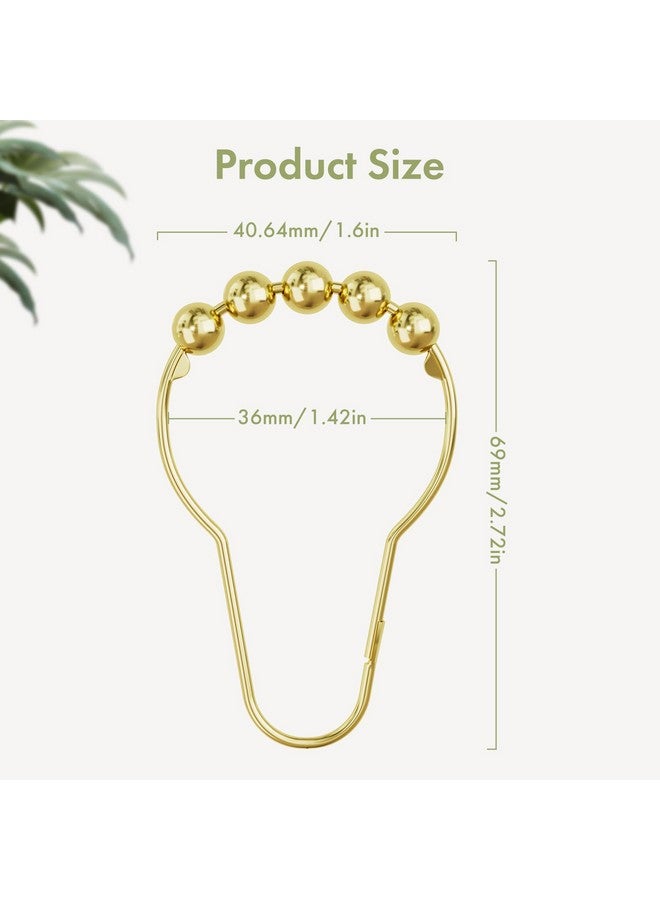 Amazer Gold Shower Curtain Hooks, Amazer Shower Curtain Rings Hooks, 12 Pcs Stainless Steel Shower Hooks for Shower Curtain, Rust Proof Shower Curtain Hooks, Shower Hooks for Curtain Bathroom  - Image 3