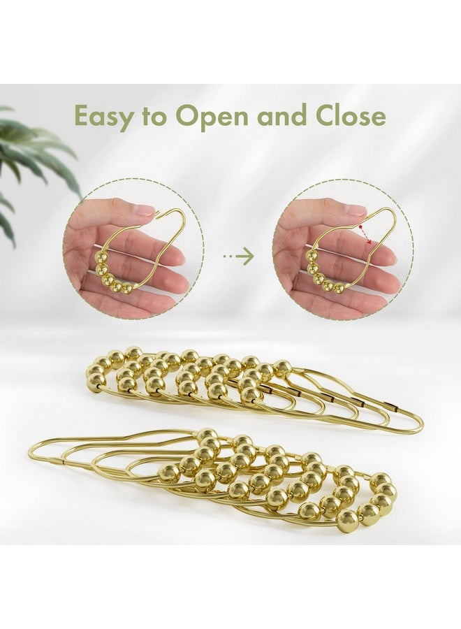 Amazer Gold Shower Curtain Hooks, Amazer Shower Curtain Rings Hooks, 12 Pcs Stainless Steel Shower Hooks for Shower Curtain, Rust Proof Shower Curtain Hooks, Shower Hooks for Curtain Bathroom  - Image 5