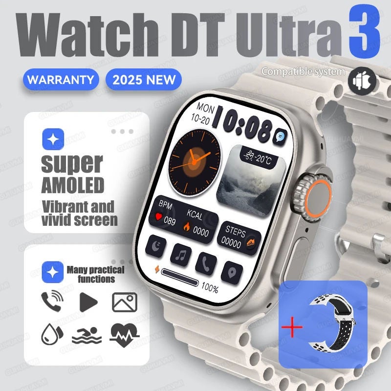 2025 New Original Watch DT Ultra 3 Pro Smart Watch Men Google map NFC GPS Tracker HD BT Call IP68 Waterproof smart watches Women - Image 1