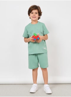 Solid Round Neck T-Shirt & Shorts Set