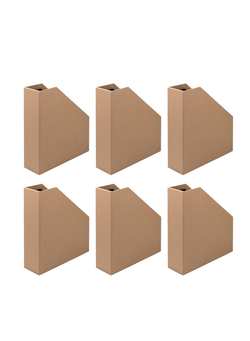 TIGER Kraft Paper Material Cardboard Magazine File Holder Boxes With Labels Desk Organizer For Documents Storage - Image 1
