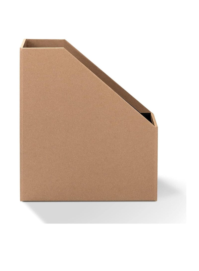 TIGER Kraft Paper Material Cardboard Magazine File Holder Boxes With Labels Desk Organizer For Documents Storage - Image 2
