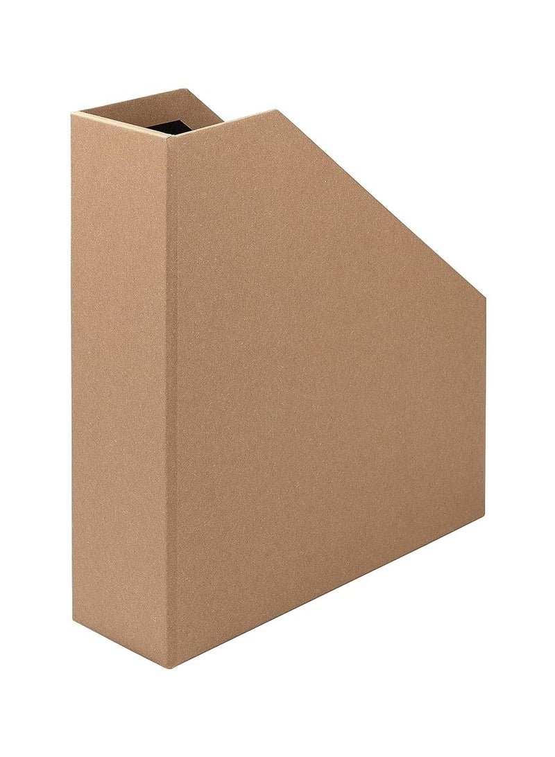 TIGER Kraft Paper Material Cardboard Magazine File Holder Boxes With Labels Desk Organizer For Documents Storage - Image 3