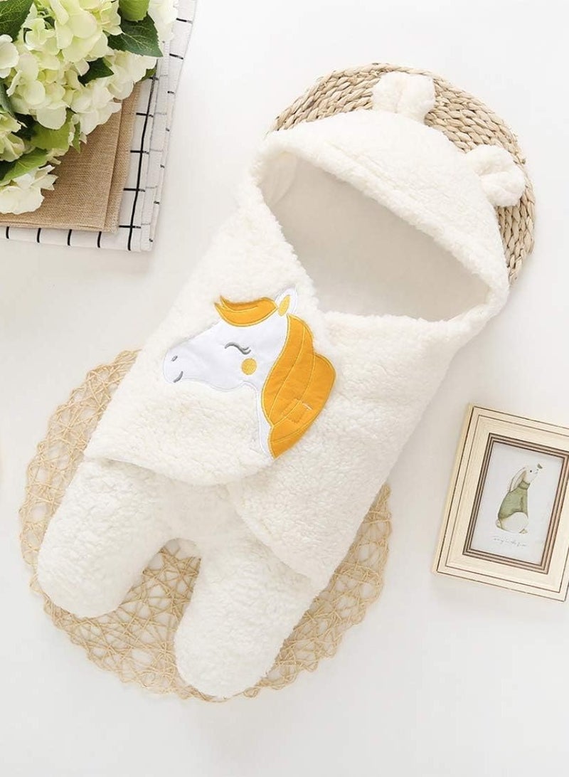 BRANDONN Newborn Baby Blanket Wrapper Premium Unicorn Design White Pink Combo of 2 White, Pink - Image 2