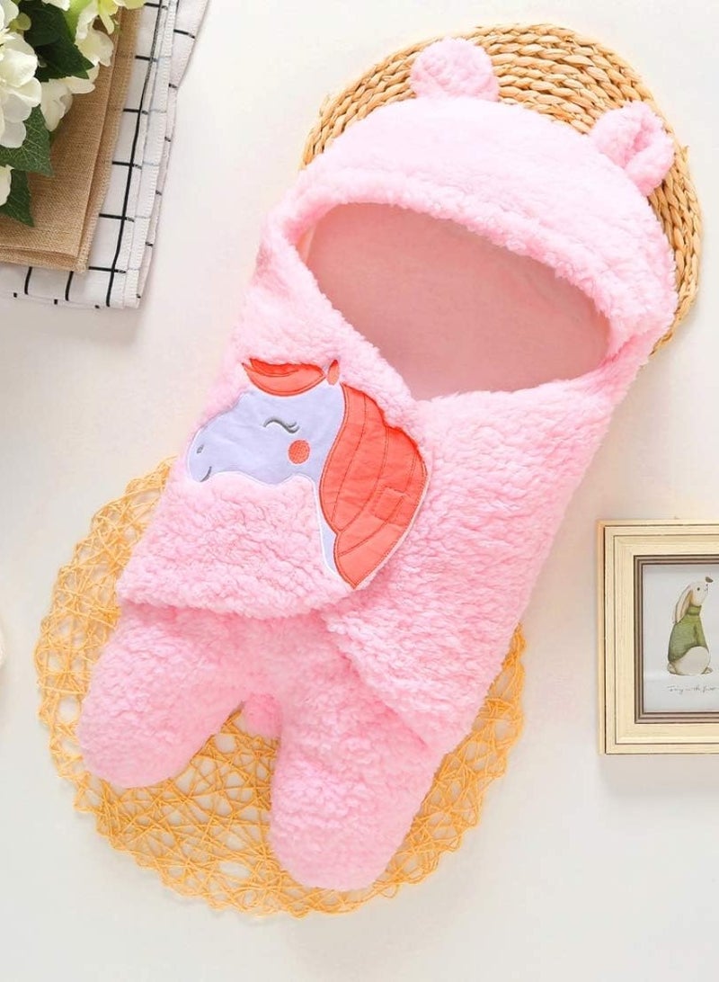 BRANDONN Newborn Baby Blanket Wrapper Premium Unicorn Design White Pink Combo of 2 White, Pink - Image 4