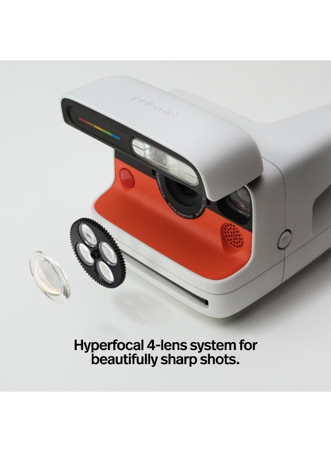 Polaroid Flip Instant Film Camera Starter Set | Iconic Flip Design, Sonar Autofocus, Bluetooth App Control, Hyperfocal 4-Lens System, Built-in Powerful Flash | Includes 8 Exposures Color i-Type Film - White - Image 2