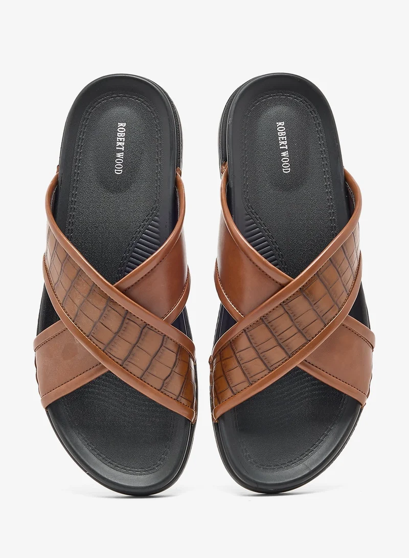 Robert Wood  Comfortline Croc Emboss Casual Sandals for Men | Best Price UAE