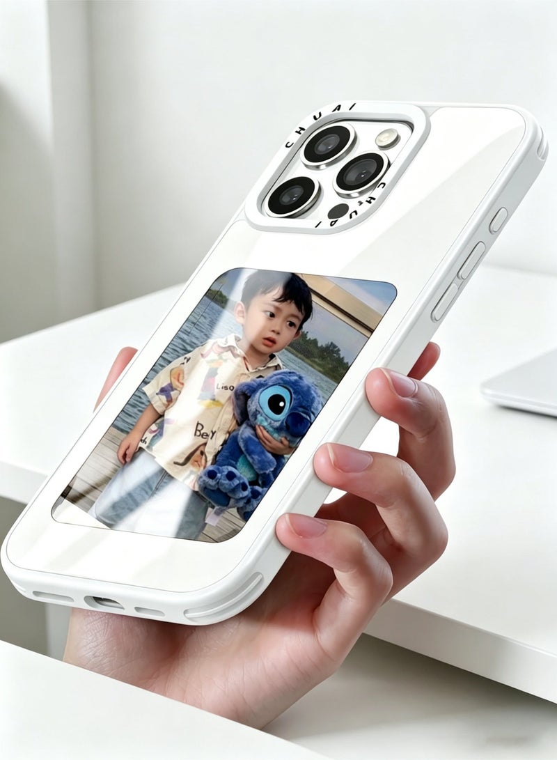 Enhance your iPhone experience with Chuaire's 4.0-inch AI smart display phone case, which is the ultimate customized MagSafe accessory for iPhone! This innovative mobile phone case uses a 4.0-inch high-definition 237dpi electronic ink screen and uses zero-power NFC technology to support one-button screen mirroring and unlimited photo switching. You can instantly display your favorite Taylor Swift photos, family memories, pet photos or customized designs without power consumption or extra charging. - Image 3
