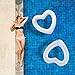Blublu Park 2 Pcs Inflatable Heart Pool Float 473 x 394 Inch Sweet Love Swim Rings Float Loungers Tube for Summer Water Fun Beach Party Toys for AdultsLight White Milky White - Image 4