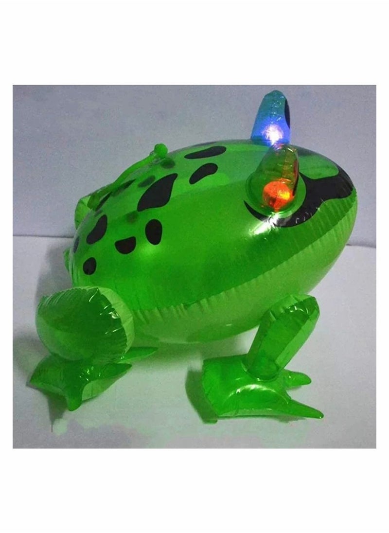 Y&D 2 Pcs Inflatable Frog Toy Foil Balloons Big Green Eye Glowing Animal Themed Party Decoration for Kid Birthday Baby Shower School Supplies  - Image 3