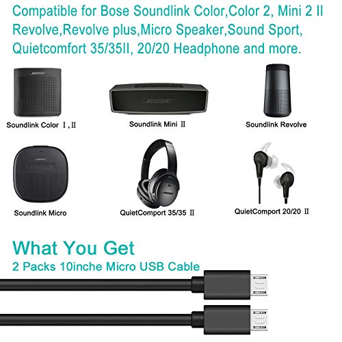 SCOVEE كابل شحن USB بديل سلك الطاقة لسماعات Bose QC20 SoundLink، شاحن لسماعات Beats Powerbeats2 Studio 2.0، مكبر صوت، Mini 2، محول QuietComfort 35 - Image 4