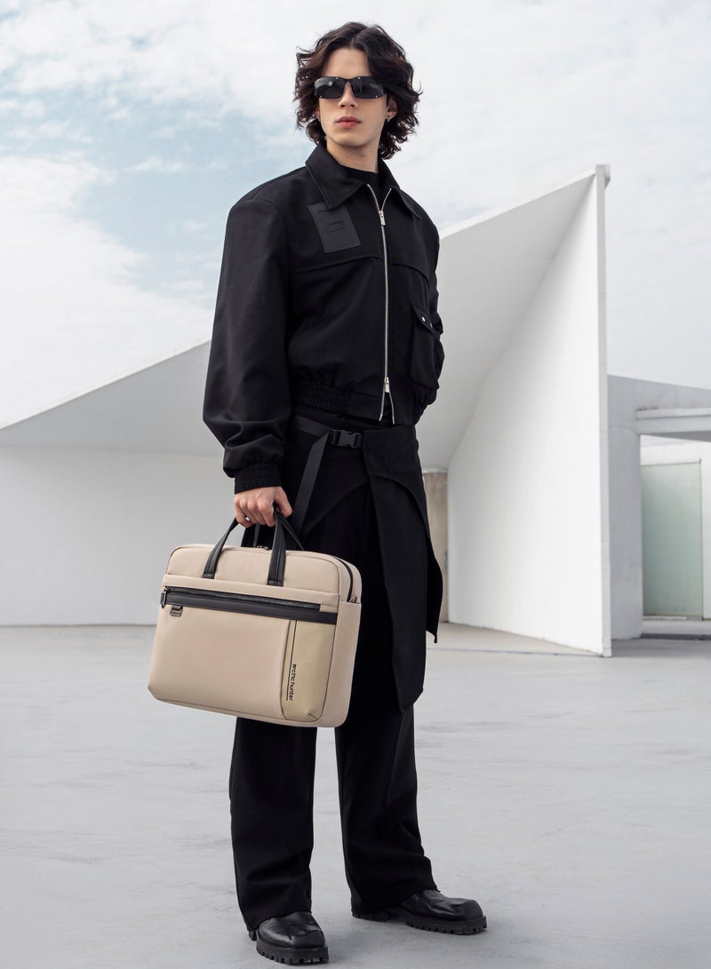 ARCTIC HUNTER Office Laptop Bag Water Resistant Anti-theft Messenger Bag 16.5 inch with Adjustable shoulder strap Cross Body Bag for Men and Women, GWB00849 - Khaki - Image 2