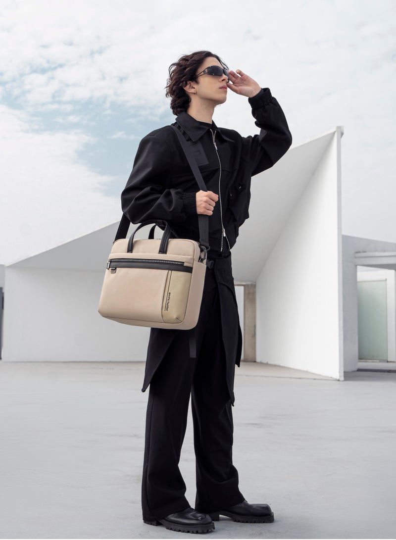 ARCTIC HUNTER Office Laptop Bag Water Resistant Anti-theft Messenger Bag 16.5 inch with Adjustable shoulder strap Cross Body Bag for Men and Women, GWB00849 - Khaki - Image 4