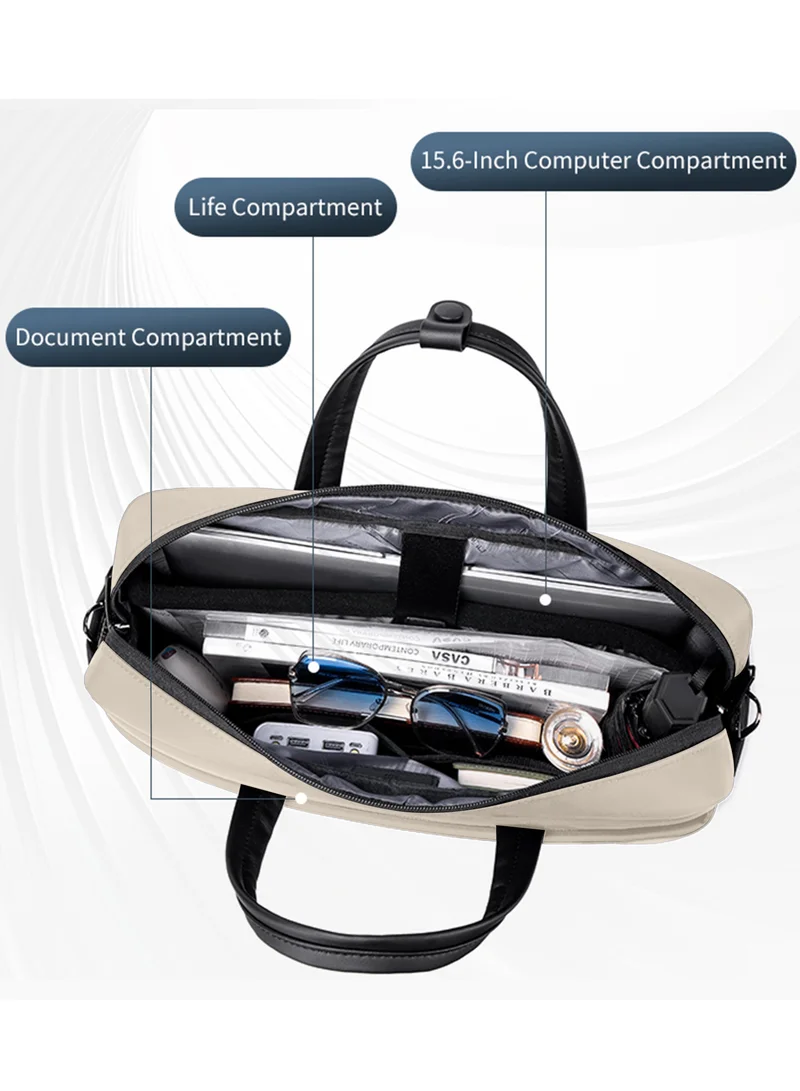 Arctic Hunter Beige Office Laptop Bag Water Resistant Anti-theft Messenger Bag 16.5 inch with Adjustable shoulder strap Cross Body Bag for Men and Women, GWB00849 - Khaki  | Best Price UAE