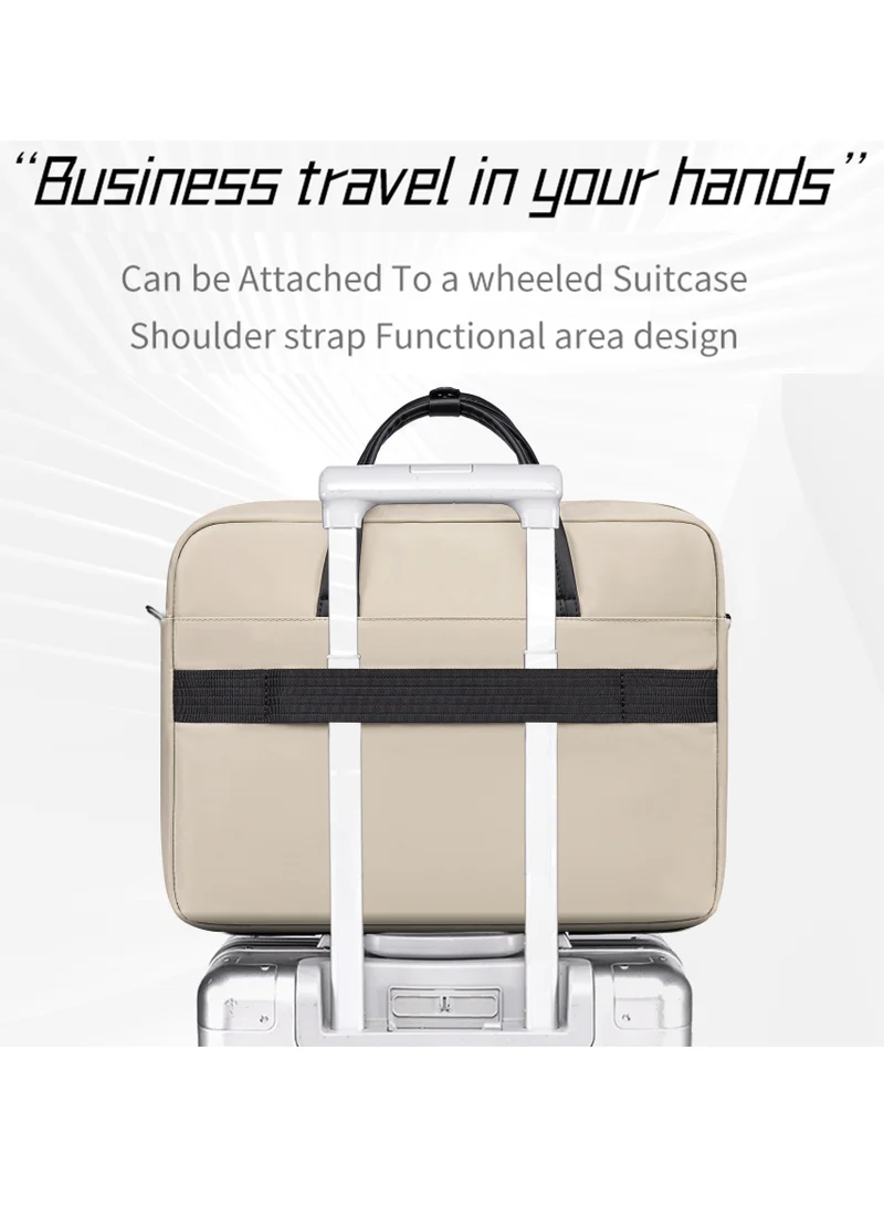 Arctic Hunter Beige Office Laptop Bag Water Resistant Anti-theft Messenger Bag 16.5 inch with Adjustable shoulder strap Cross Body Bag for Men and Women, GWB00849 - Khaki  | Best Price UAE