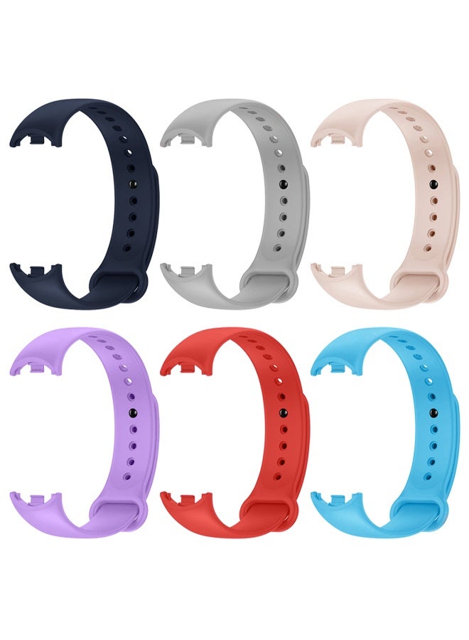 CATANES 6 Pack For Xiaomi Smart Band 8/9 Watch Bands Adjustable Comfortable Sport Replacement Strap for Xiaomi Mi Band 8/9 Wristband Bracelet Band for Women Men Multicolour - Image 1