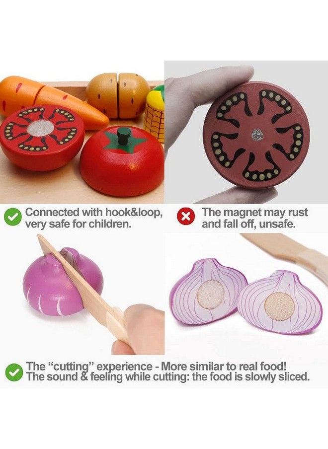 Airlab - Wooden Play Food For Kids Kitchen Toys For Toddlers Cutting Pretend Toy Food Wooden Fruits Vegetables Gift For Boys Girls Educational Toys - Image 1