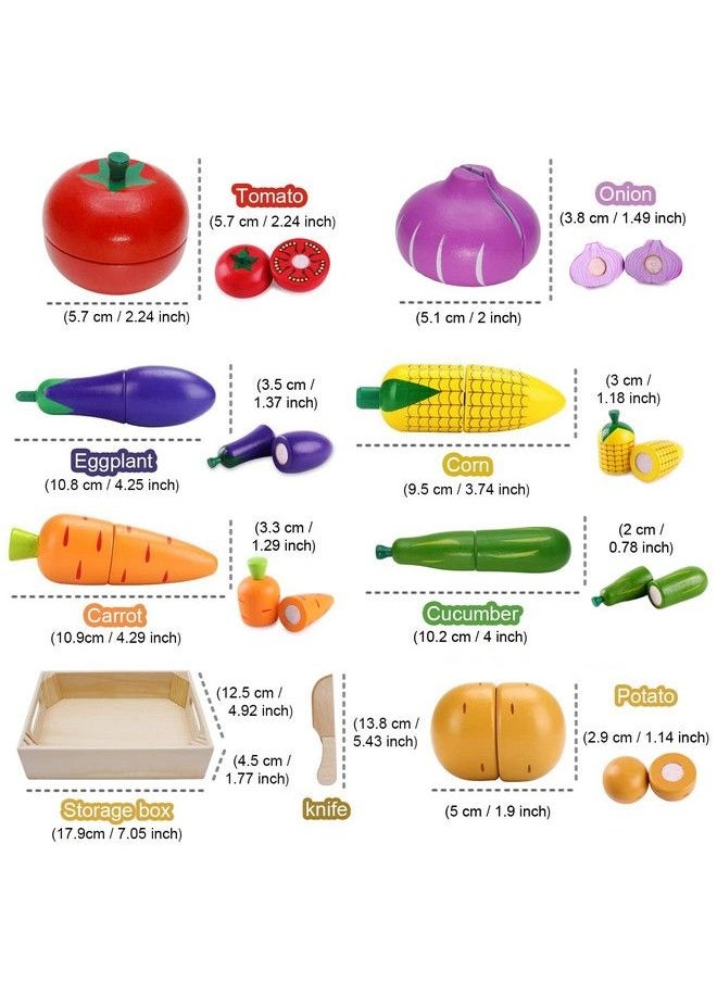 Airlab - Wooden Play Food For Kids Kitchen Toys For Toddlers Cutting Pretend Toy Food Wooden Fruits Vegetables Gift For Boys Girls Educational Toys - Image 1