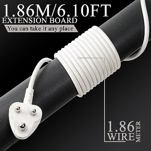FatCherry 4+1 Extension Board White Color 240 Volts with 1 LED Indicator Master Switch,Safety Shutter & 4 International sockets, 2 Meter Log Wire, Extension Cord for Home Appliances, Cooler, Laptop - Image 5