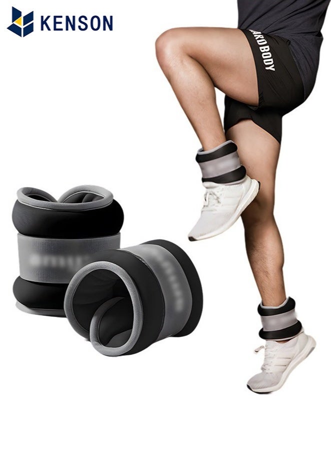 KENSON 2Pcs Ankle Weights Leg Arm Weights Wrist Weights Set with Adjustable Strap for Jogging, Gymnastics, Aerobics, Physical Therapy-3KG Pair - Image 1
